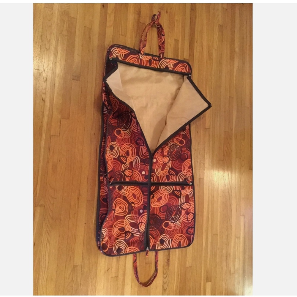 REA Creations Travel Garment Bag Luggage Orange Yellow Brown